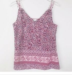 Cabi Pink Floral Indria Flowy Spaghetti Strap tank top